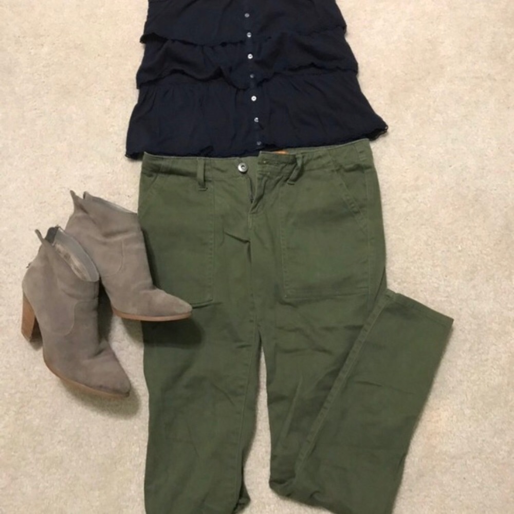 Military green jeans